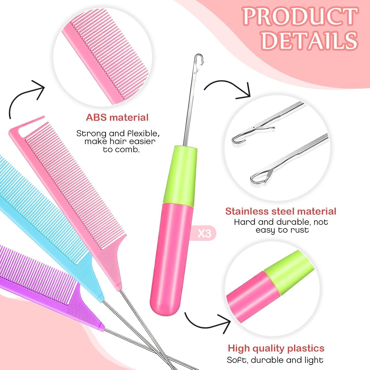 Juego de Agujas de Ganchillo y Clips para Cabello Luinabio - 10 Piezas