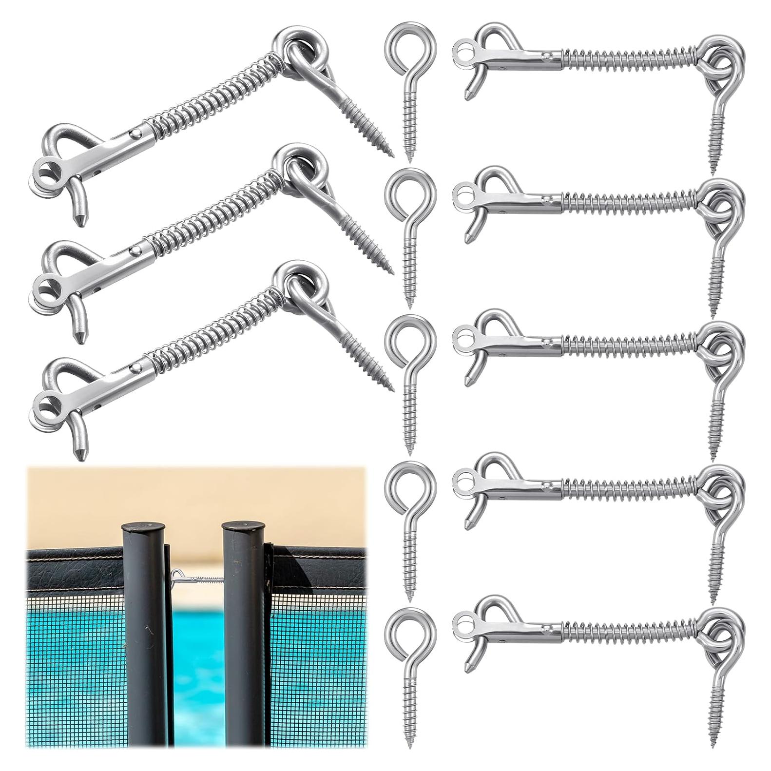 12 Pestillos de Seguridad Gancho de Resorte Acero Inoxidable