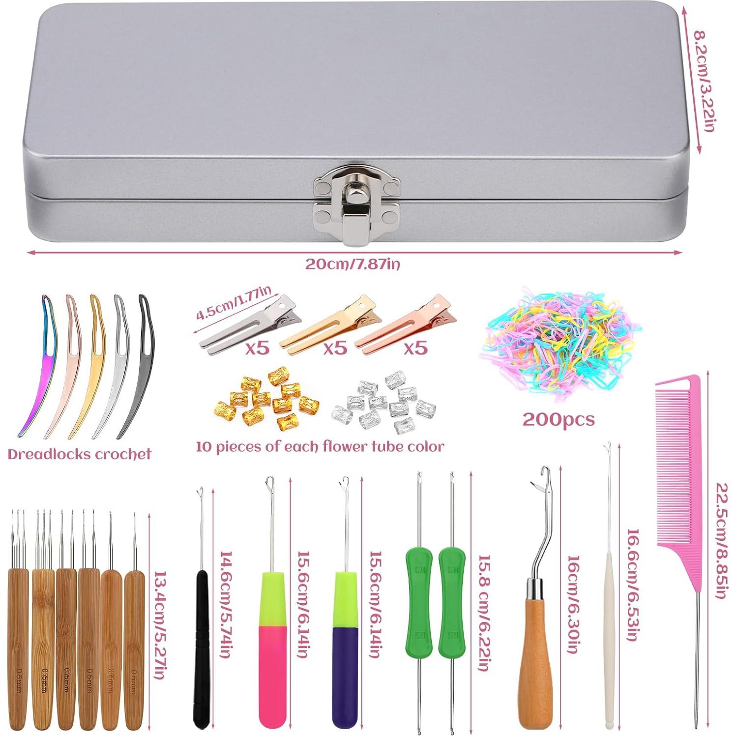 Kit de Ganchos de Crochet para Dreadlocks kgxulr 250 PCS