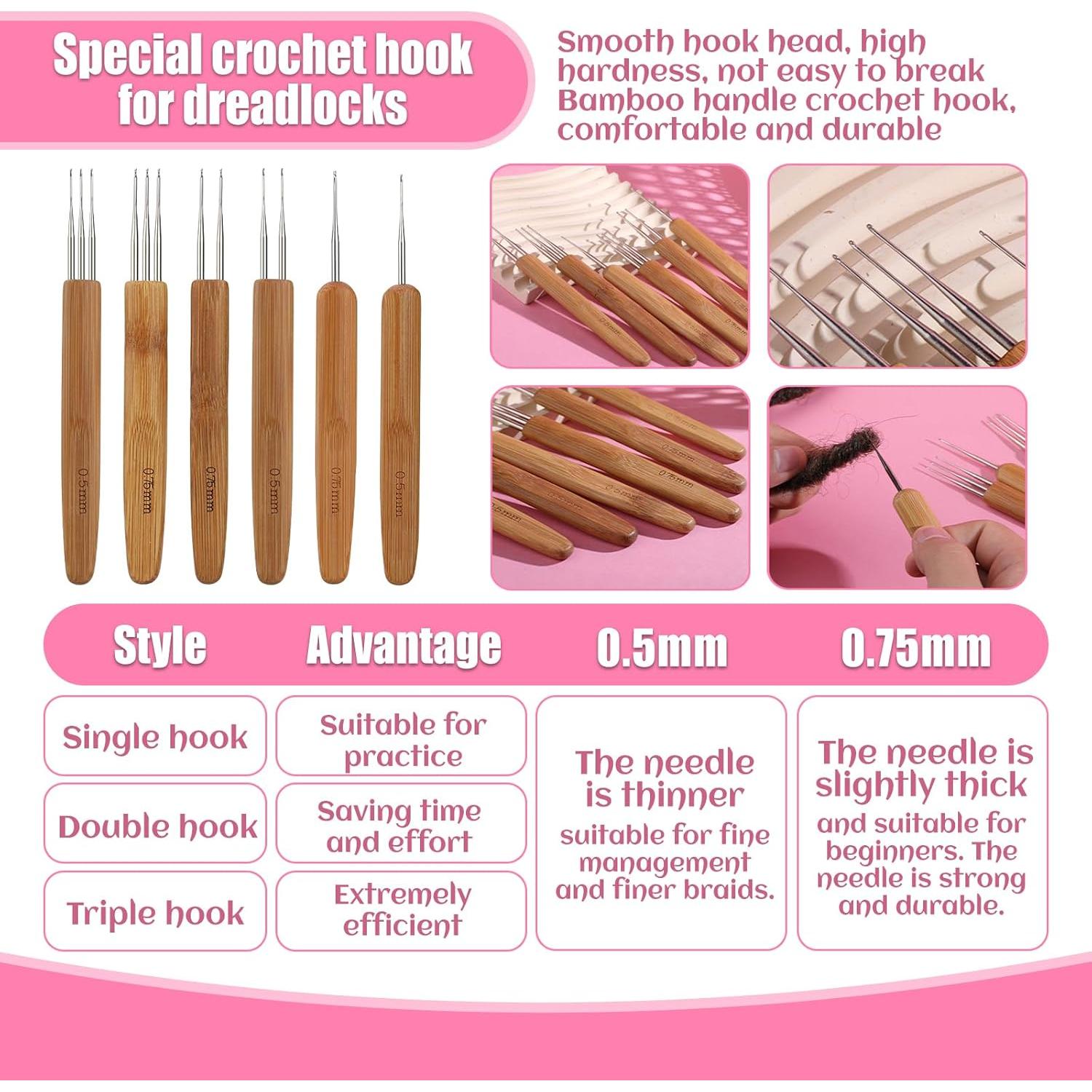 Kit de Ganchos de Crochet para Dreadlocks kgxulr 250 PCS