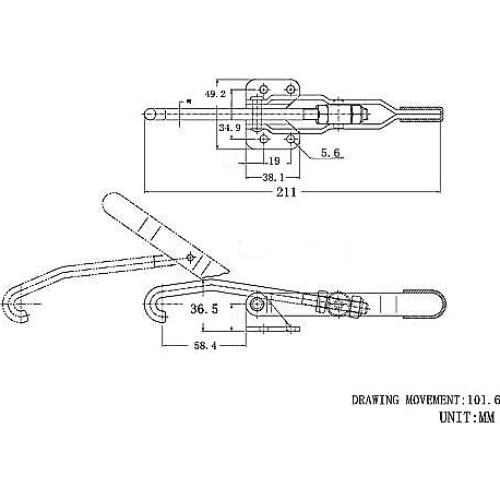 Abrazadera de Palanca Tipo J XRPAOWA 375 lbs (170 kg) Ajustable