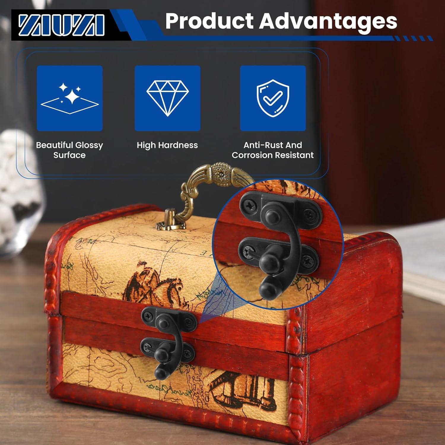 Cierre de Hasp Pequeño ZIUZI Negro Antiguo 2 Piezas 33x28mm