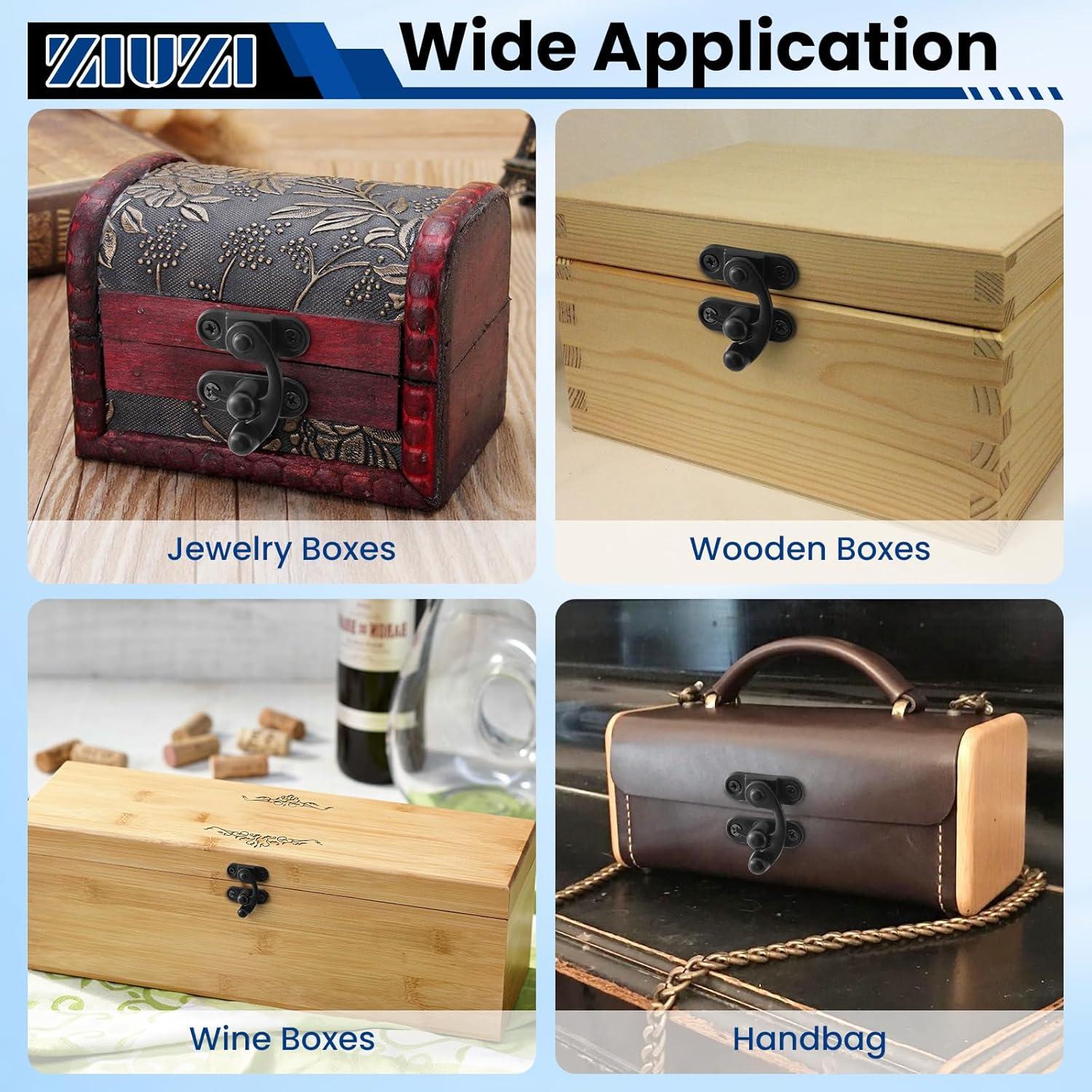 Cierre de Hasp Pequeño ZIUZI Negro Antiguo 2 Piezas 33x28mm