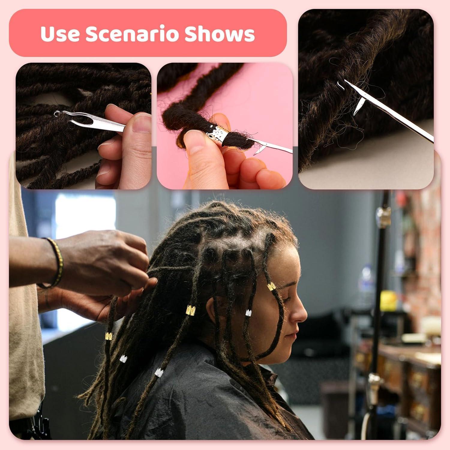 Set de Ganchos de Dreadlock QMNNMA - 6 Piezas, Acero Inoxidable