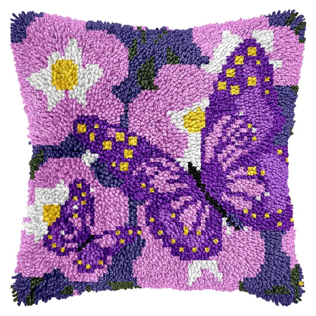 Kit de Ganchillo Latch Hook veirousa Mariposa 43x43 cm