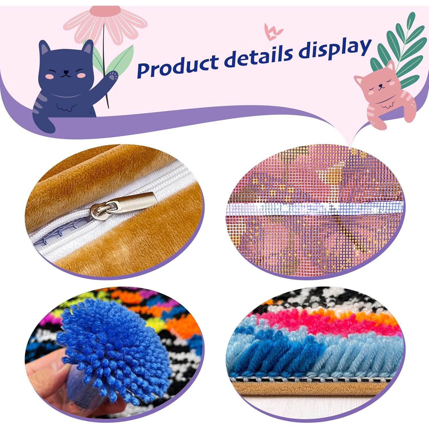 Kit de Ganchillo Latch Hook veirousa Mariposa 43x43 cm