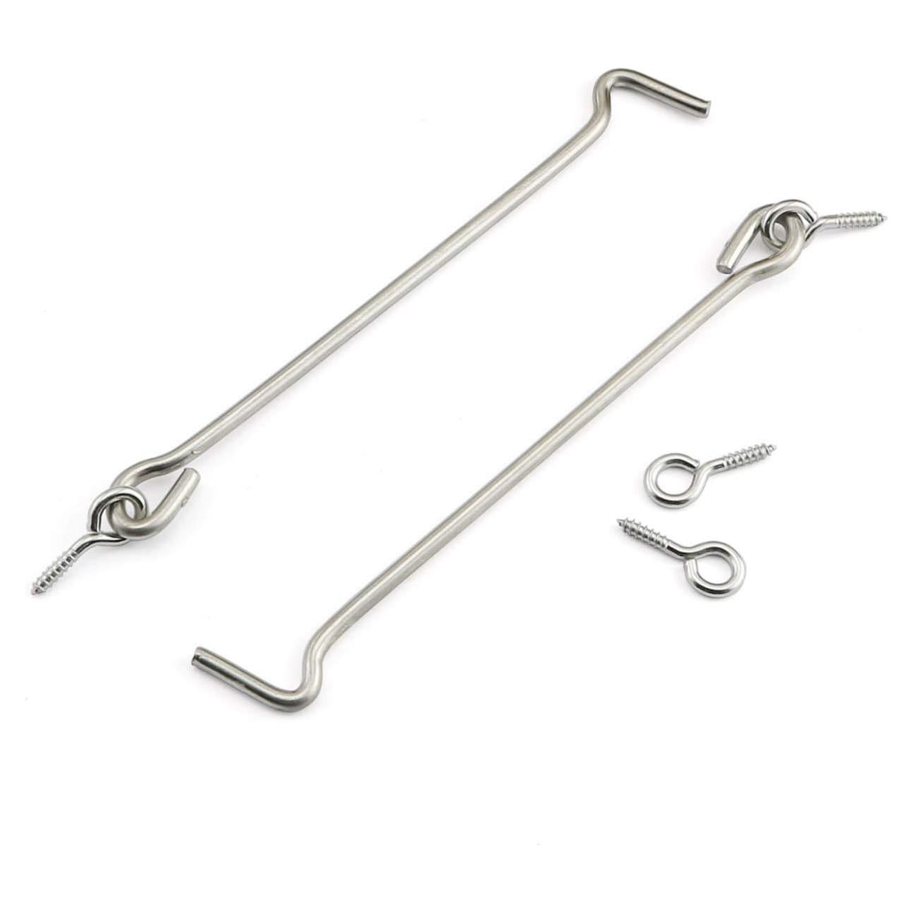 Gancho de Ventana y Puerta PZRT 8" Acero Inoxidable 2 Pcs