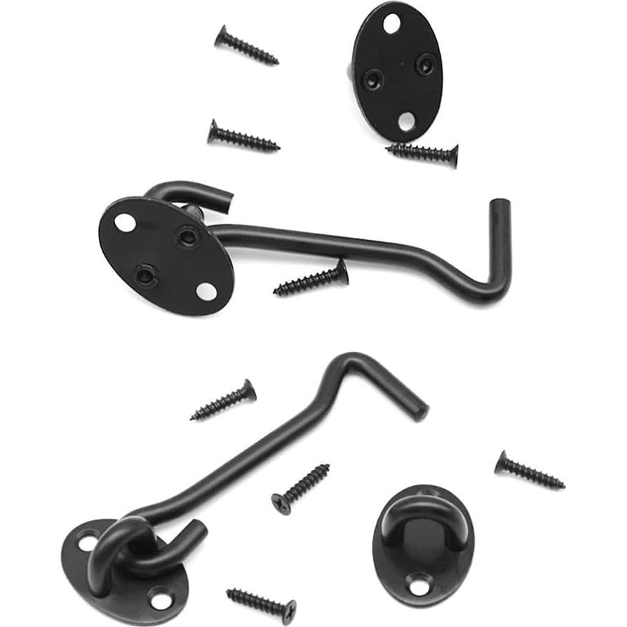 Paquete de 2 Ganchos y Ojos de Privacidad Yosawa 100mm Negro
