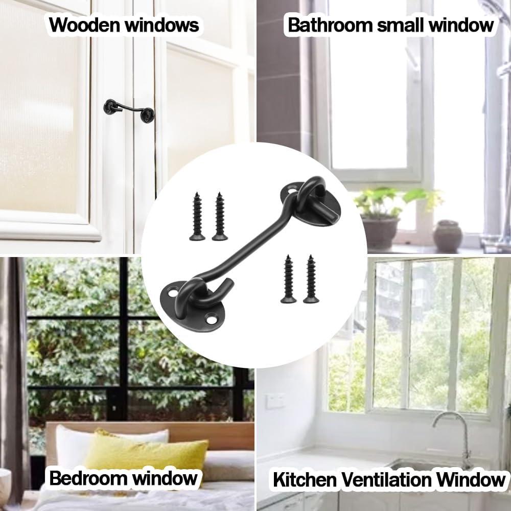 Paquete de 2 Ganchos y Ojos de Privacidad Yosawa 100mm Negro