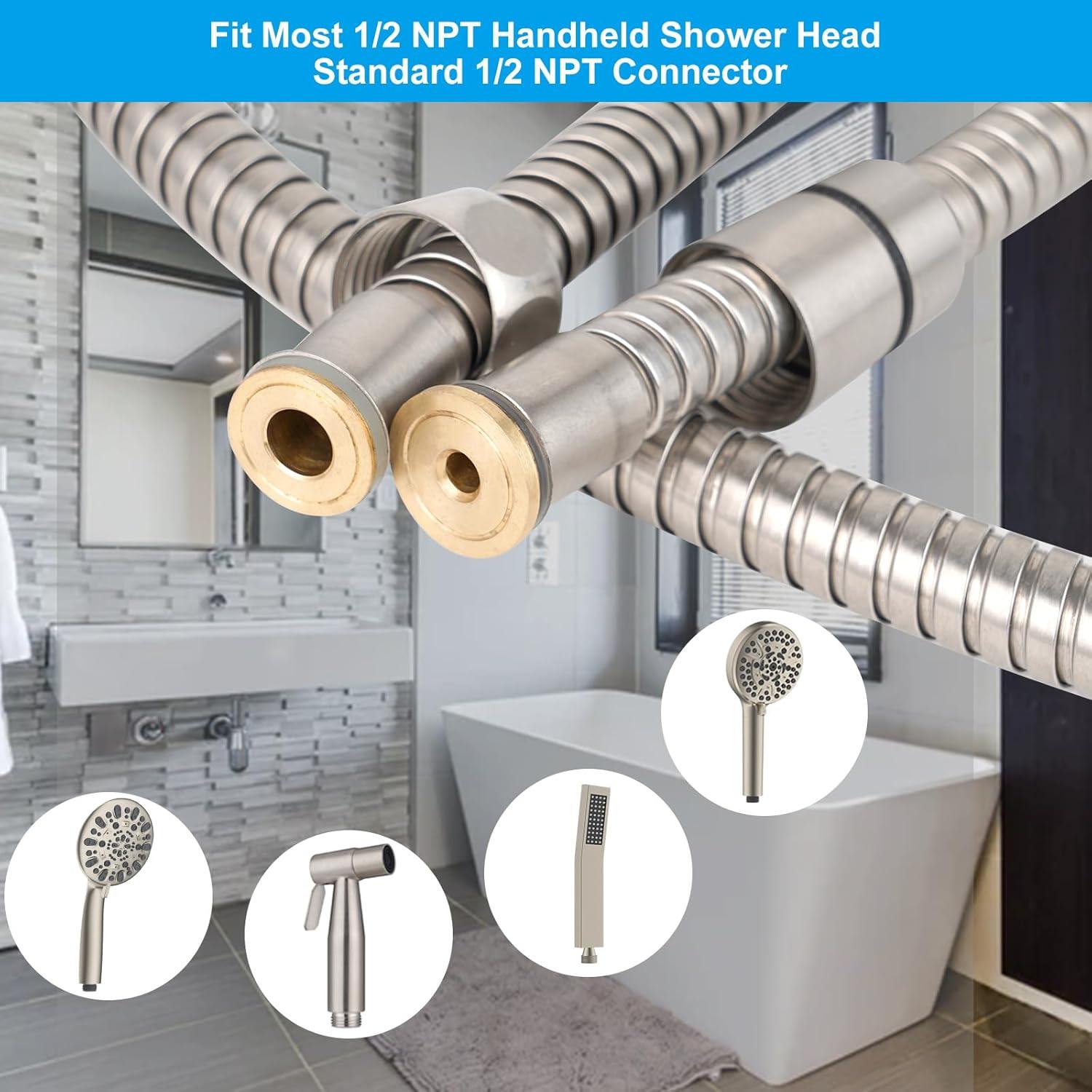 Manguera de Ducha Hibbent 228.6 cm Acero Inoxidable Niquelado