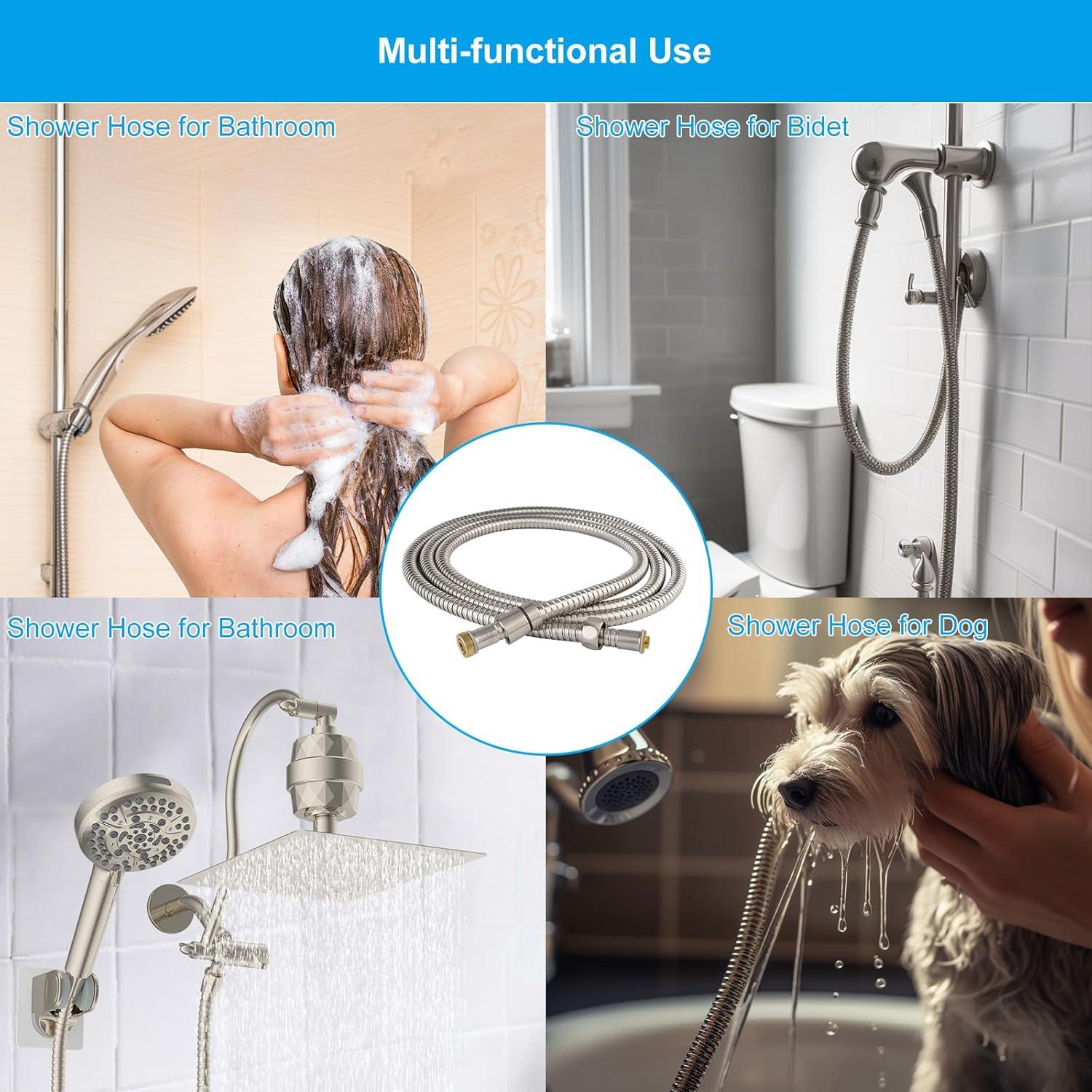 Manguera de Ducha Hibbent 228.6 cm Acero Inoxidable Niquelado