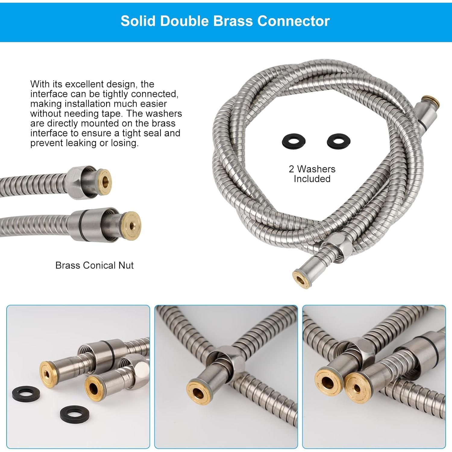 Manguera de Ducha Hibbent 228.6 cm Acero Inoxidable Niquelado