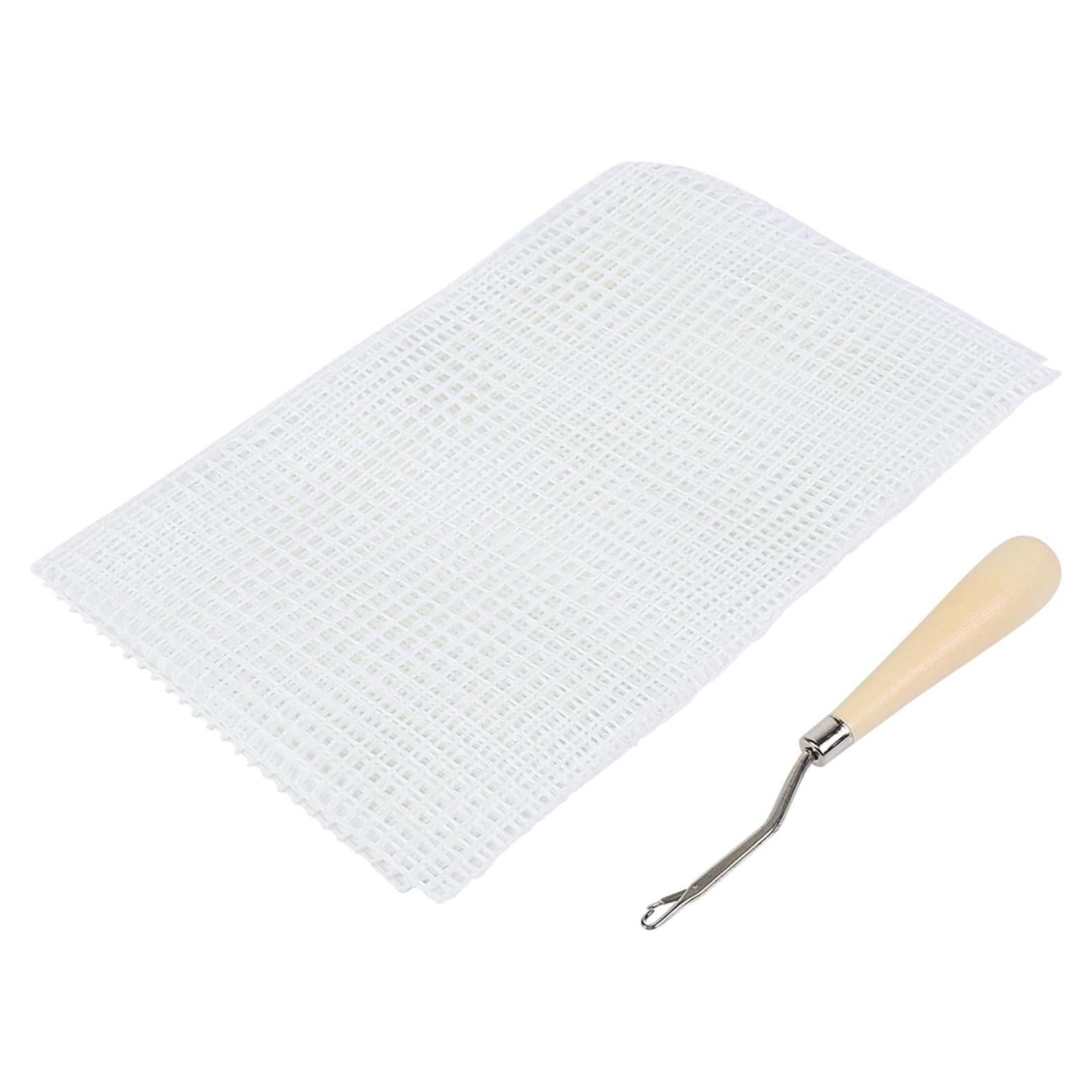 Tela de Malla para Tejer Alfombras Kodrily 50x50cm con Gancho