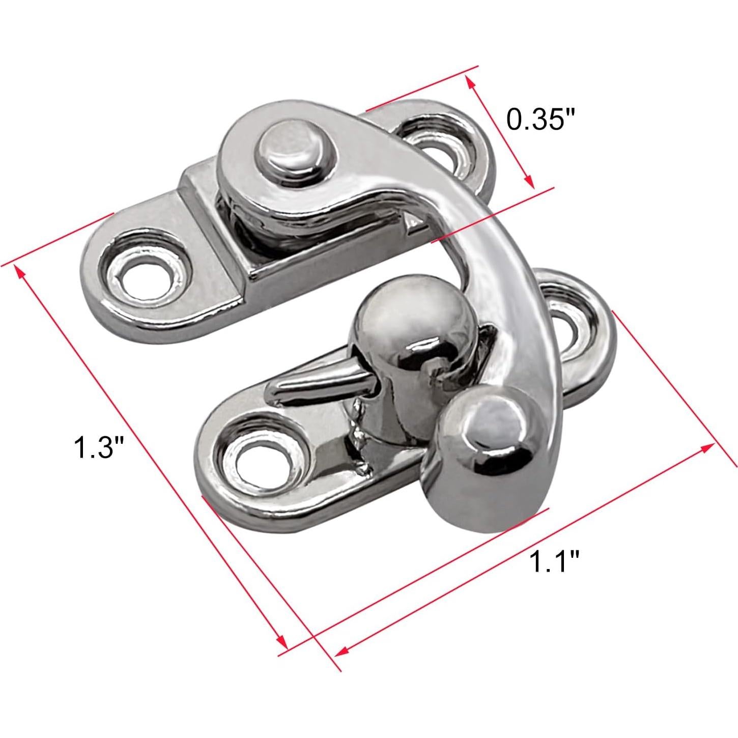 2 Pack Pestillo Antiguo de Brazo Oscilante 33mm Niquelado