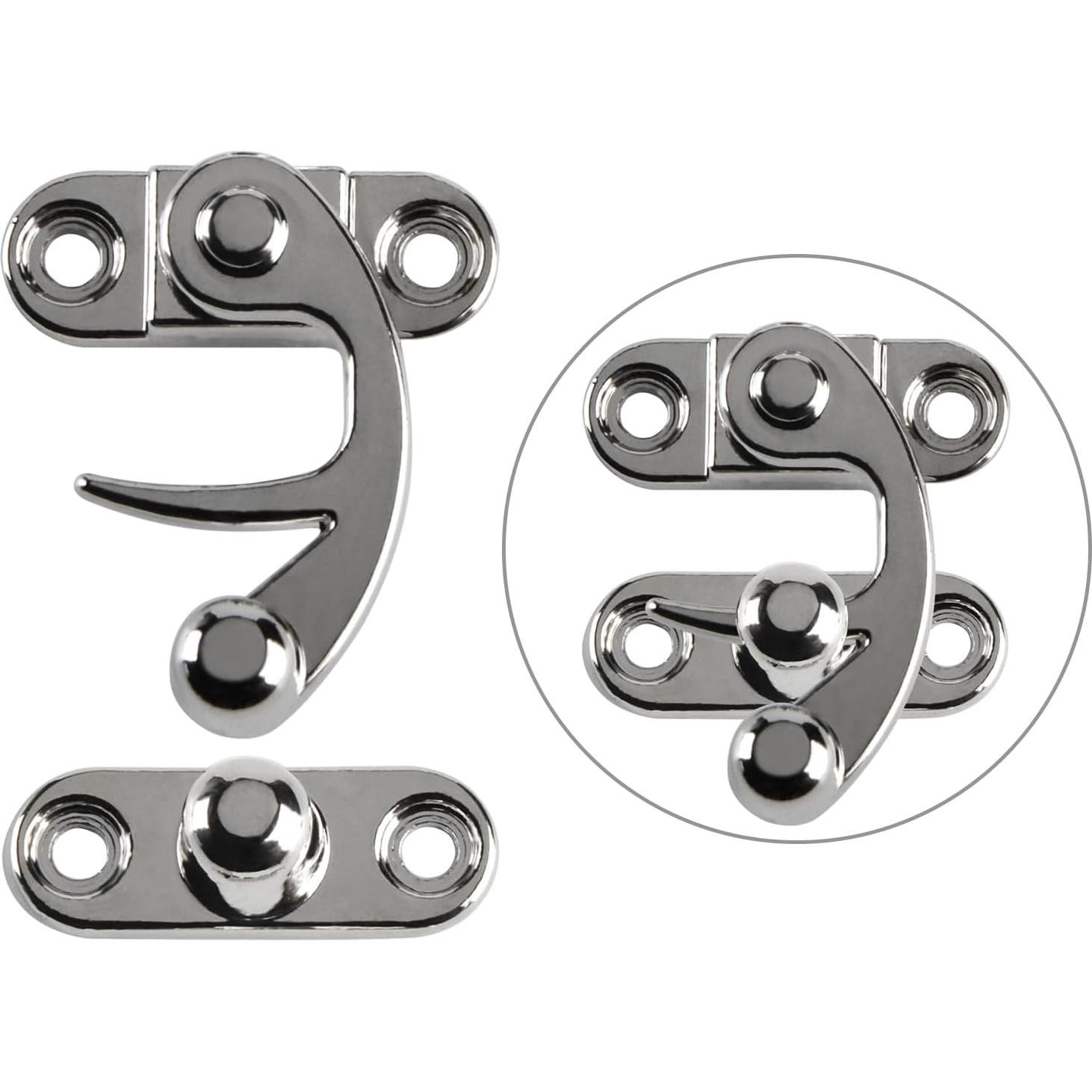 2 Pack Pestillo Antiguo de Brazo Oscilante 33mm Niquelado