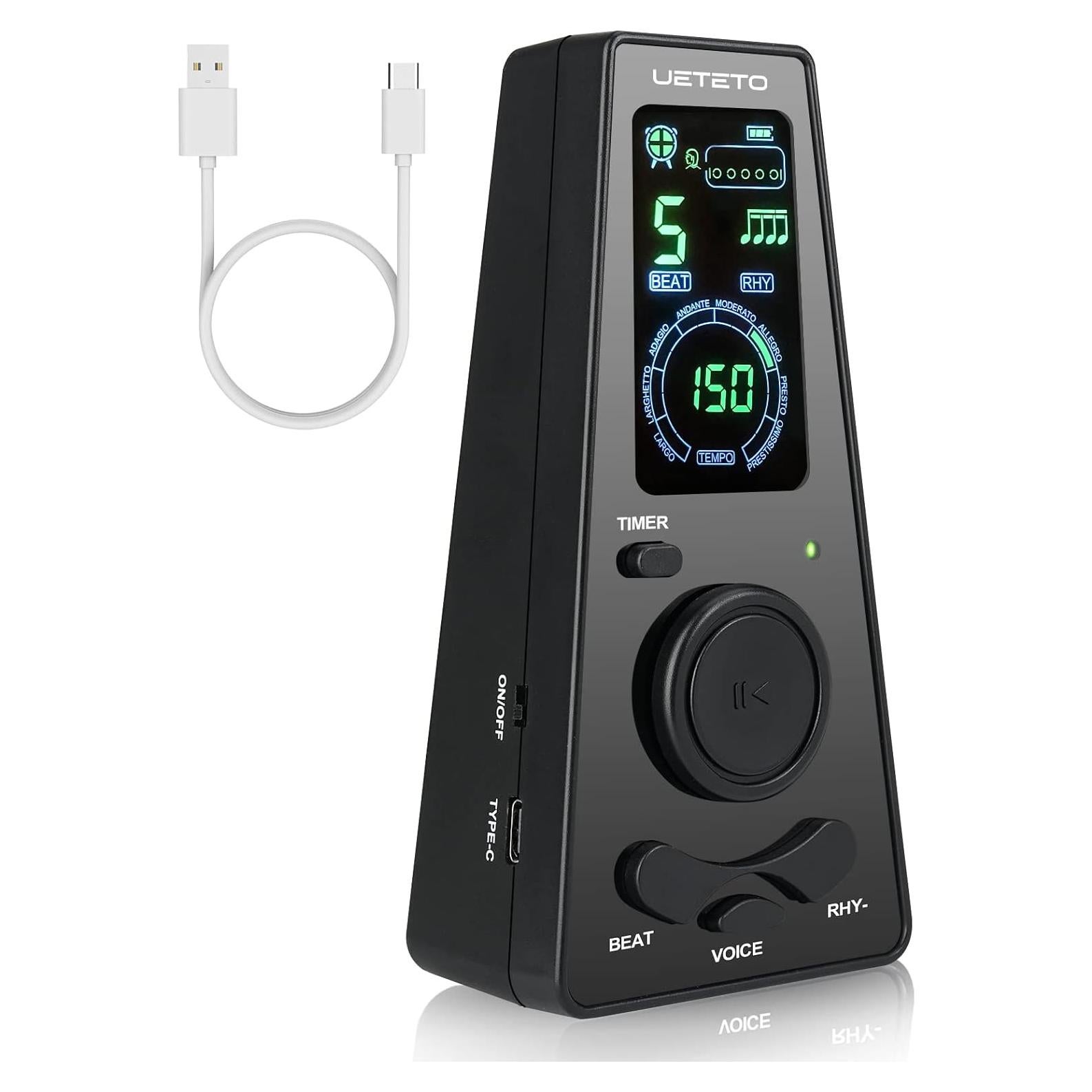 Metrónomo Digital Ueteto con Temporizador y Pantalla LCD