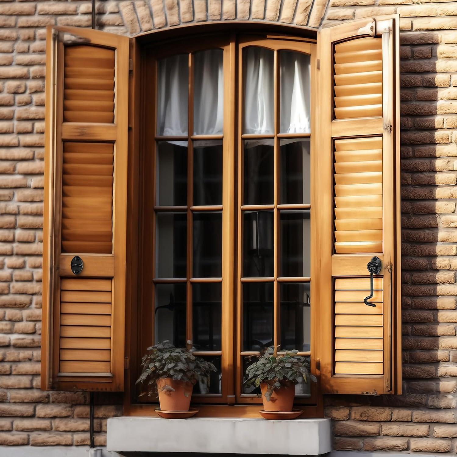 Pestillo de Gancho Ocular 8 Pcs Acero Inoxidable Negro 10.16 cm