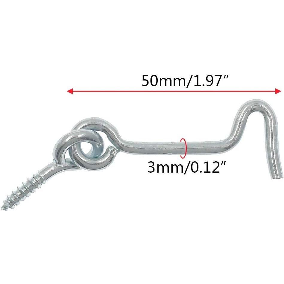 Gancho de Cabina Zorfeter 8 Pcs 50 mm Acero Galvanizado