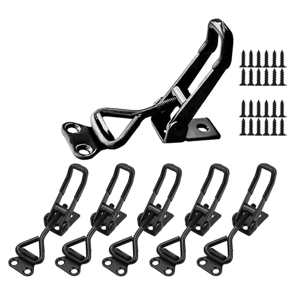 Ganchos de Palanca Ajustables E-TING 6Pack 100kg Metal Negro