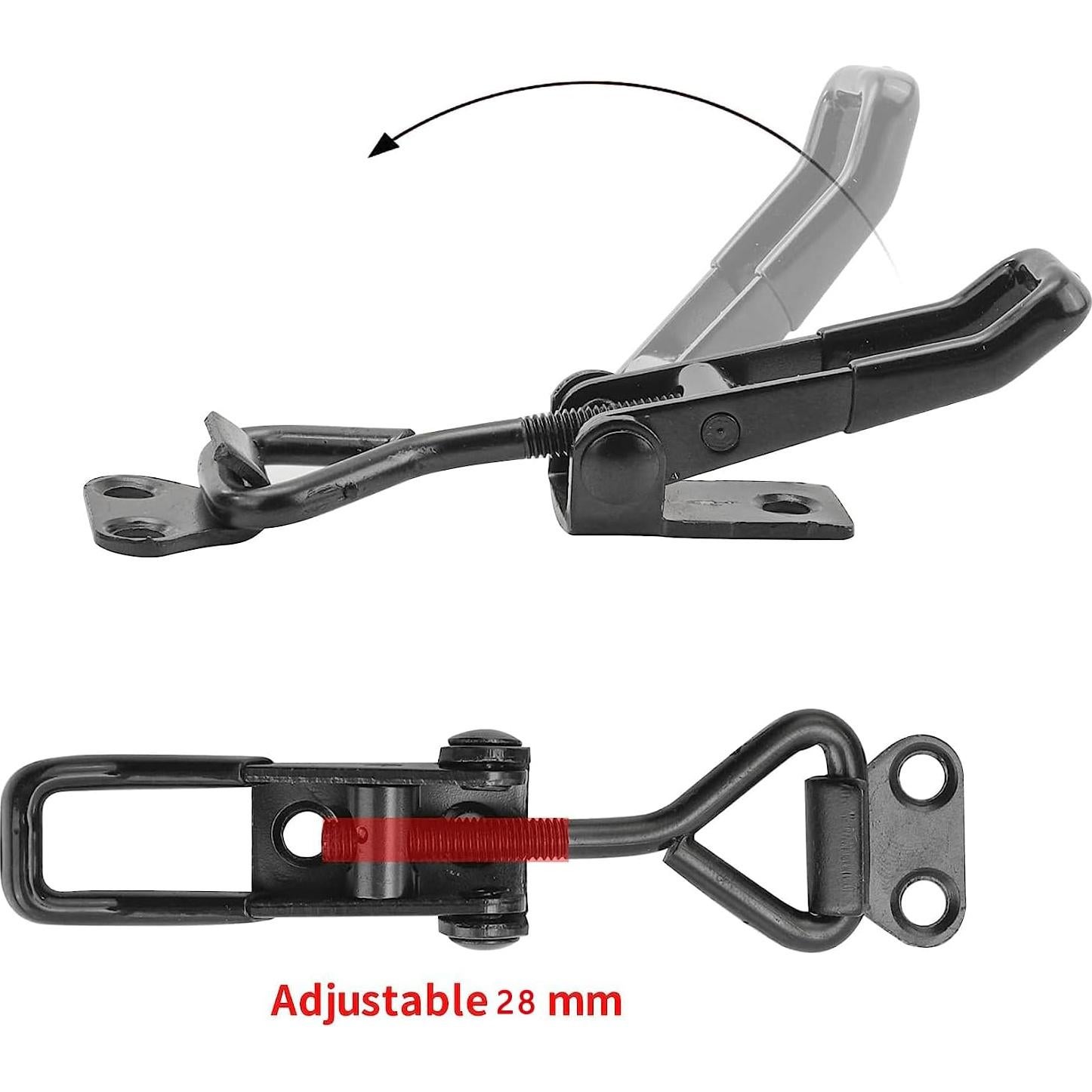 Ganchos de Palanca Ajustables E-TING 6Pack 100kg Metal Negro