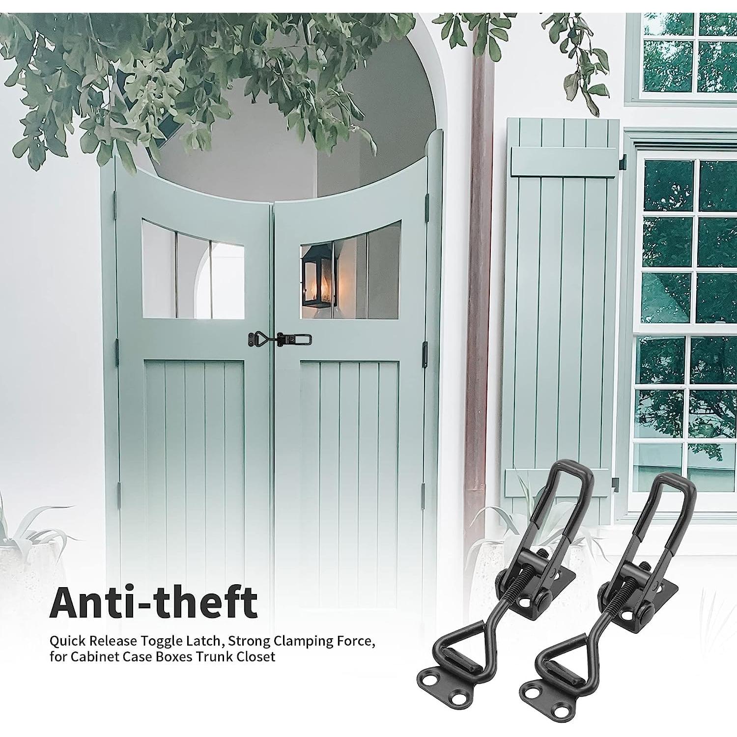 Ganchos de Palanca Ajustables E-TING 6Pack 100kg Metal Negro