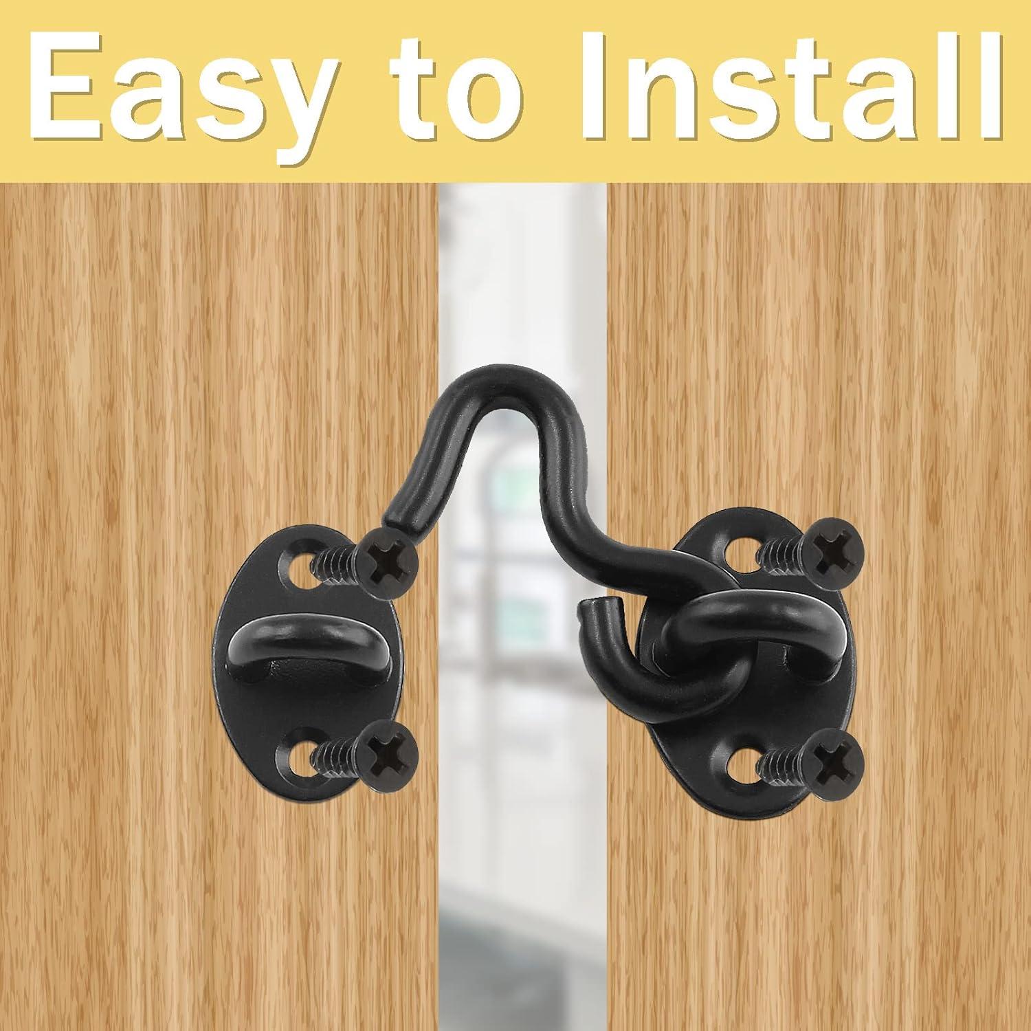 Pestillo Gancho y Ojo Waziaqoc 5.08 cm Acero Inoxidable Negro