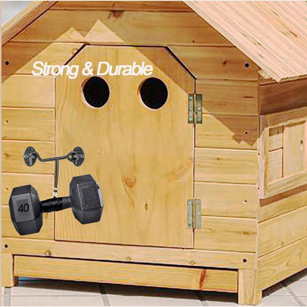 Gancho y Pestillo de Ojo Deapher para Puerta - 2 Piezas, Negro