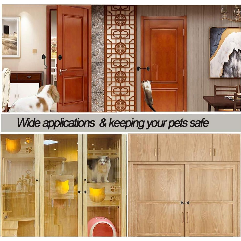 Gancho y Pestillo de Ojo Deapher para Puerta - 2 Piezas, Negro