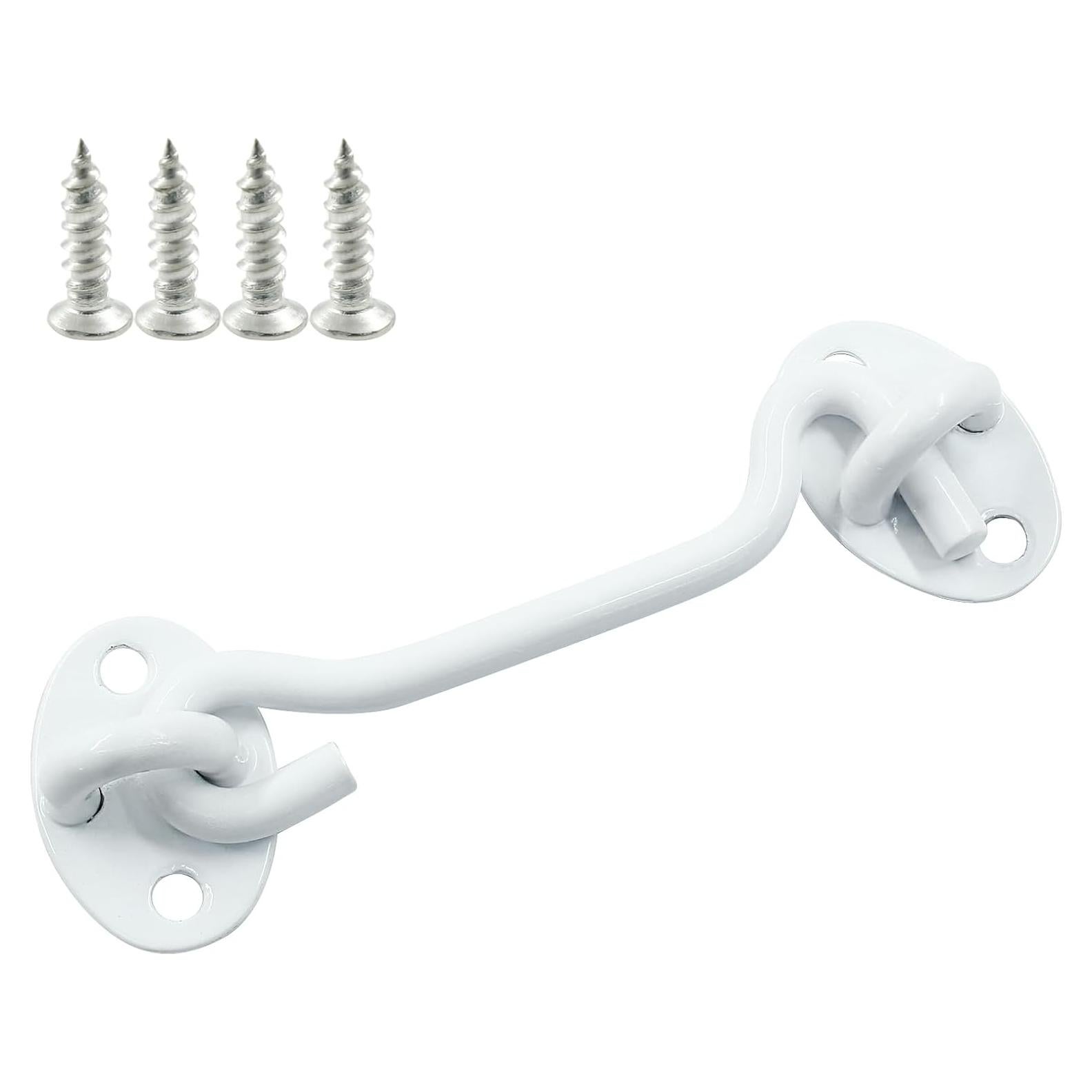 Pestillo de Gancho y Ojo Waziaqoc 100 mm Acero Inoxidable Blanco