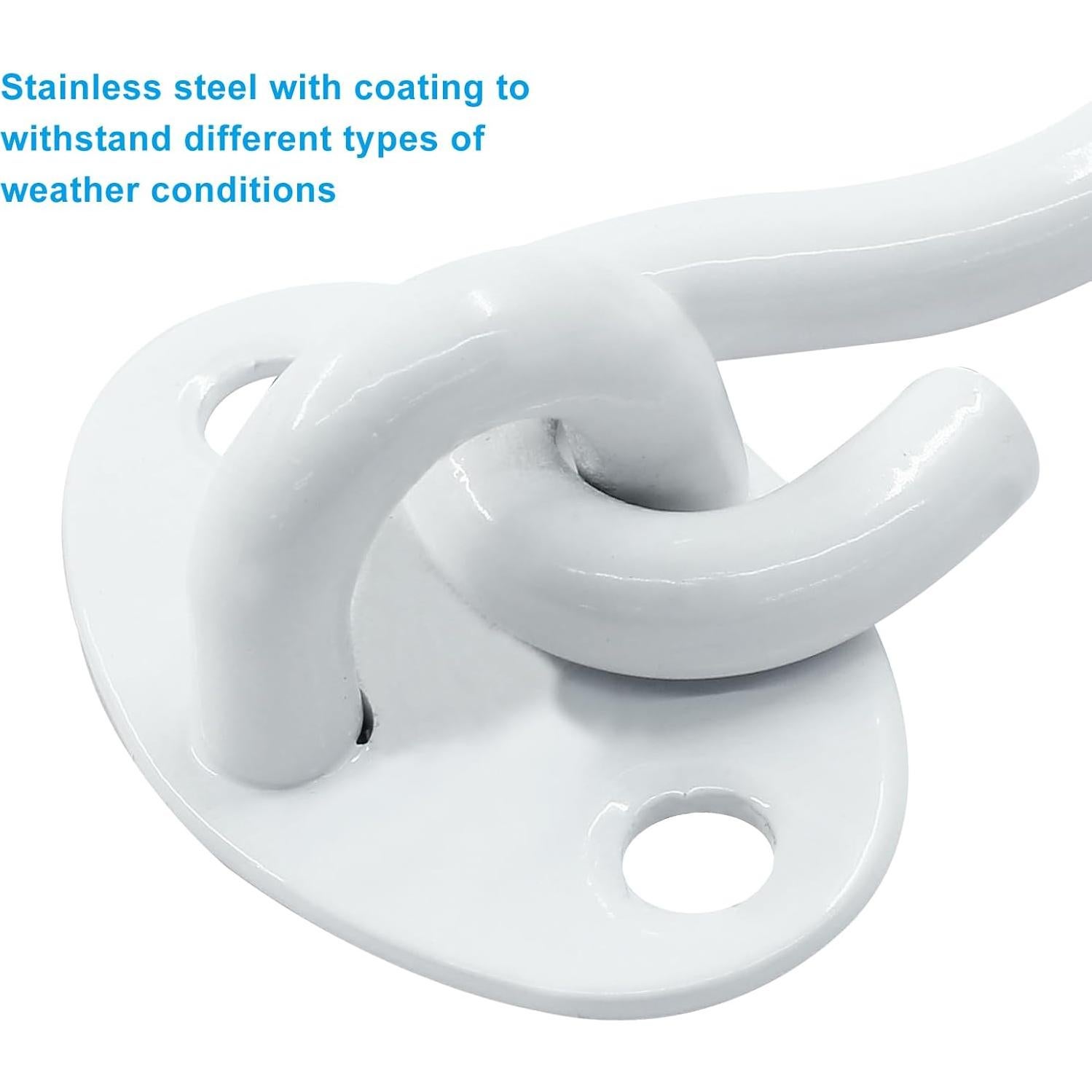 Pestillo de Gancho y Ojo Waziaqoc 100 mm Acero Inoxidable Blanco