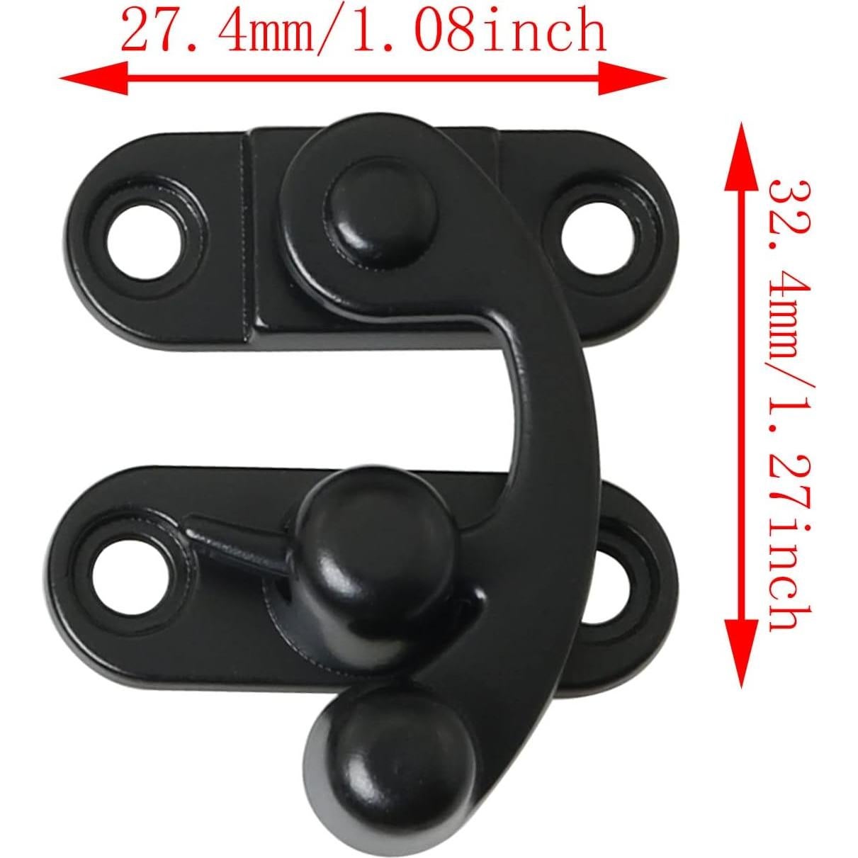 2 Ganchos Antiguos Negros de Zinc para Caja de Joyería