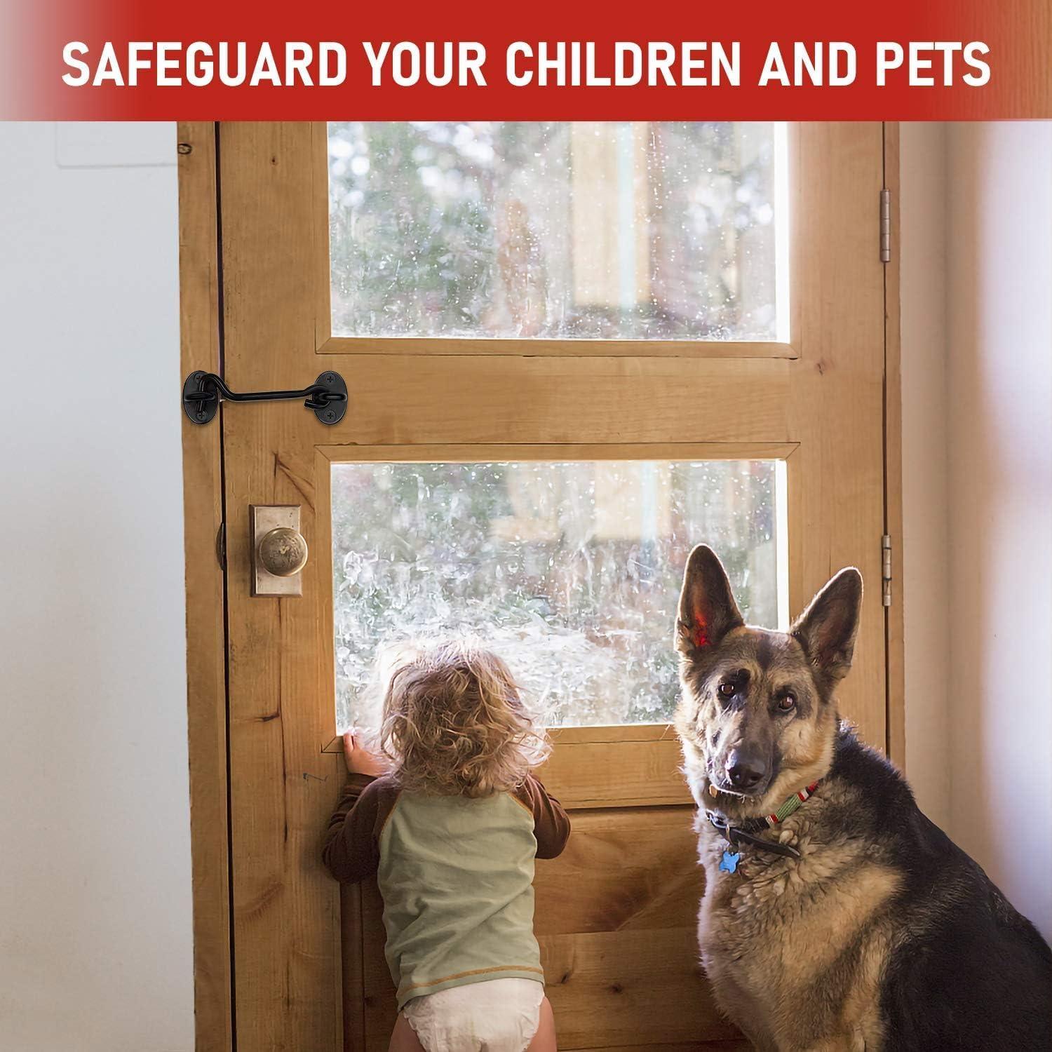 Cierre de Gancho y Ojo Lepoint 2 Pcs Acero Inoxidable Negro