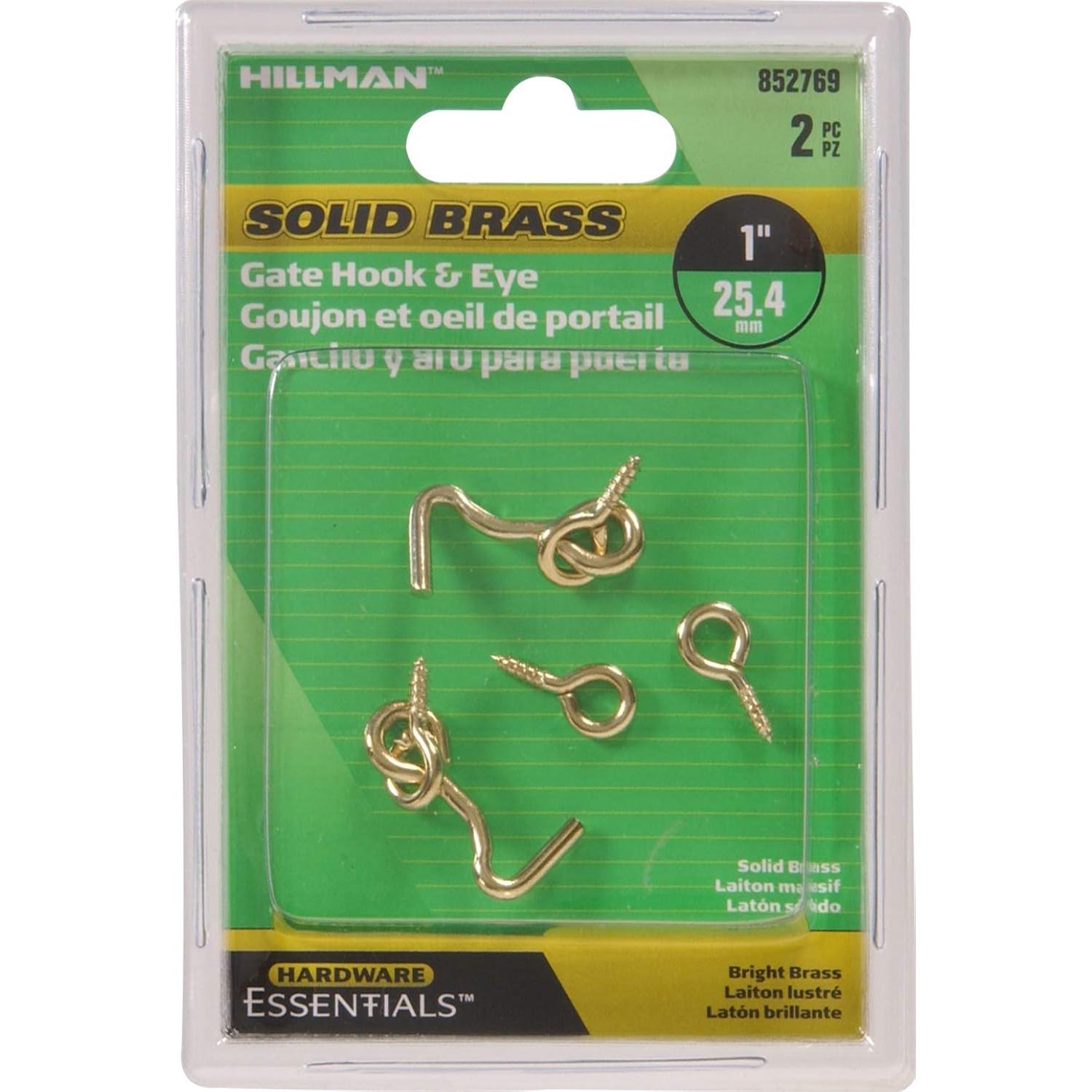 Cierre Gancho y Ojo Latón Esenciales de Hardware 2 Paquete