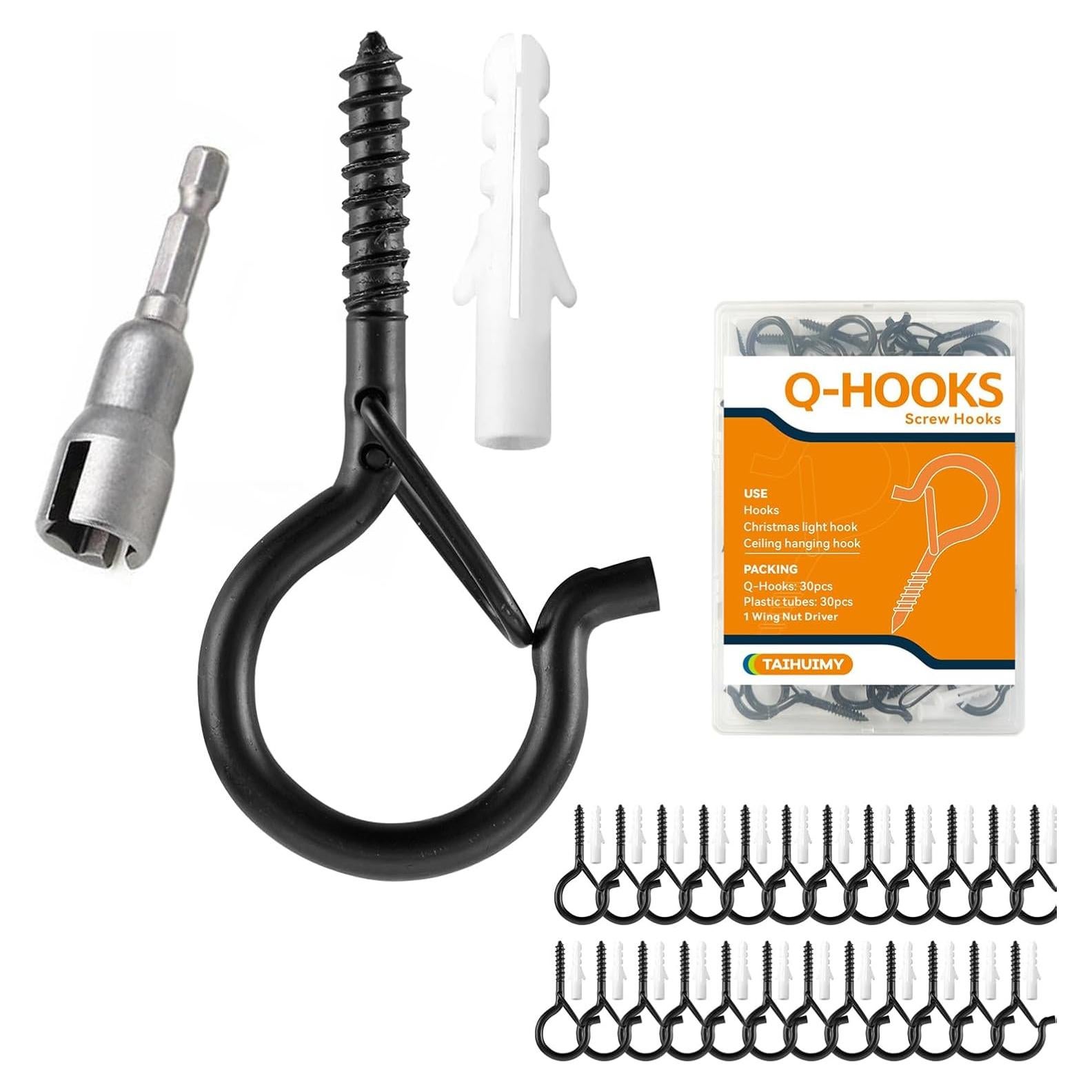 Ganchos Q-Hanger TAIHUIMY 30 Pcs con Hebilla de Seguridad 18 kg