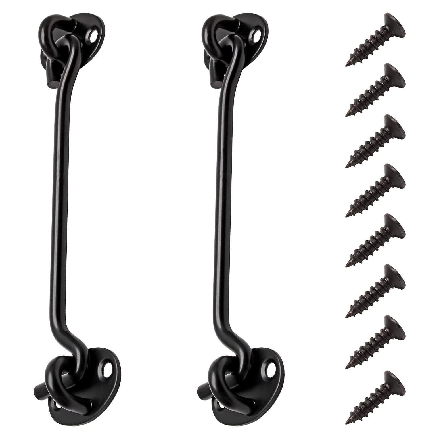 Gancho y Pestillo de Ojo Coufce Negro 20 cm Acero Inoxidable