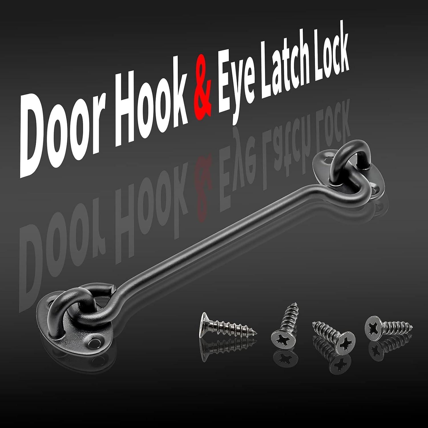 Cerrojo de Ojo de Puerta Kyuionty 152mm Acero Inoxidable Negro 2 Pzas