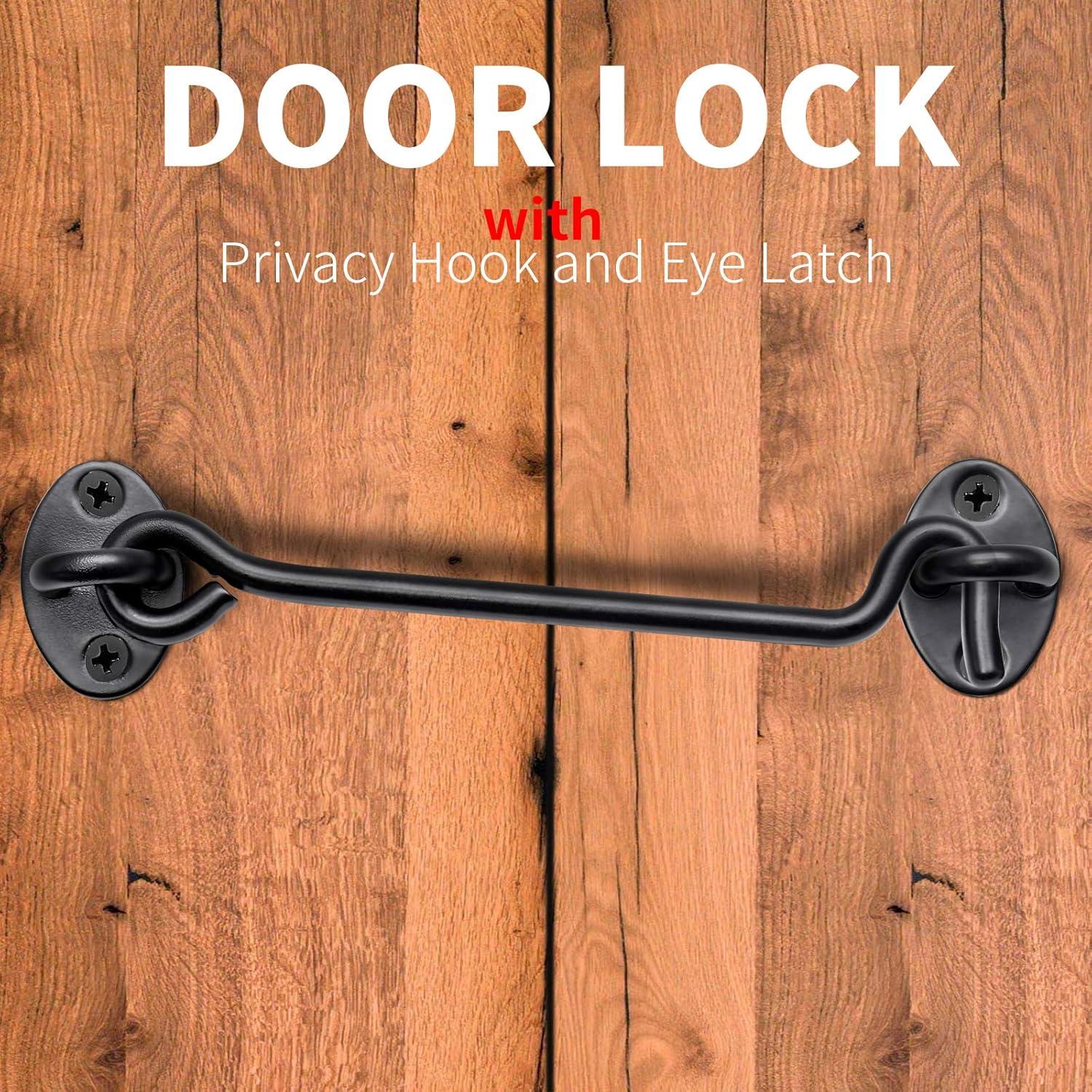 Cerrojo de Ojo de Puerta Kyuionty 152mm Acero Inoxidable Negro 2 Pzas