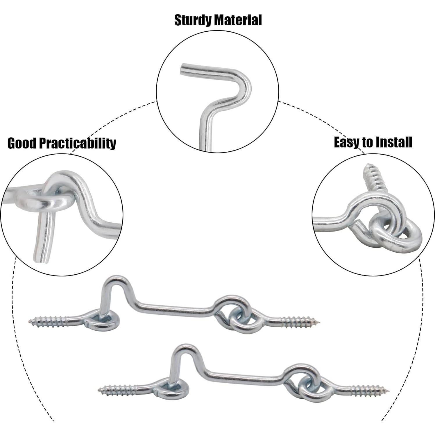 Cierre giratorio de ojo Jersvimc plateado 38mm 8 piezas