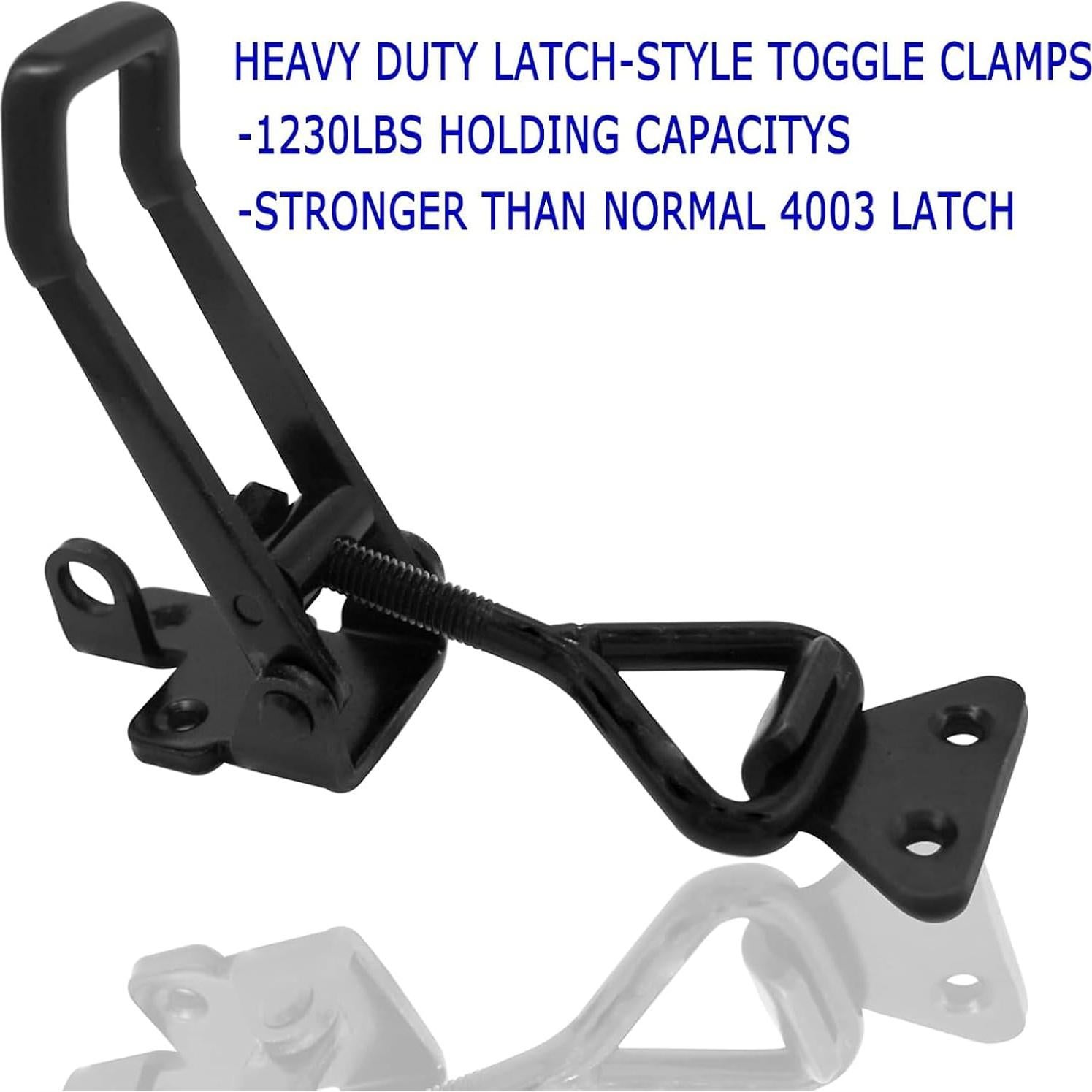 4 Pestillos de Palanca Ajustables EVANCENT 1320lbs Metal Negro