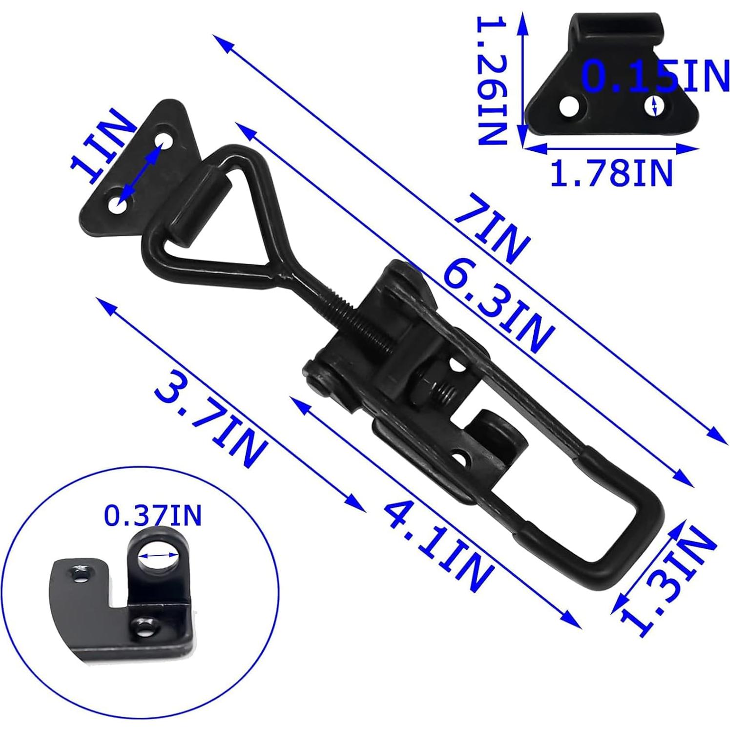4 Pestillos de Palanca Ajustables EVANCENT 1320lbs Metal Negro
