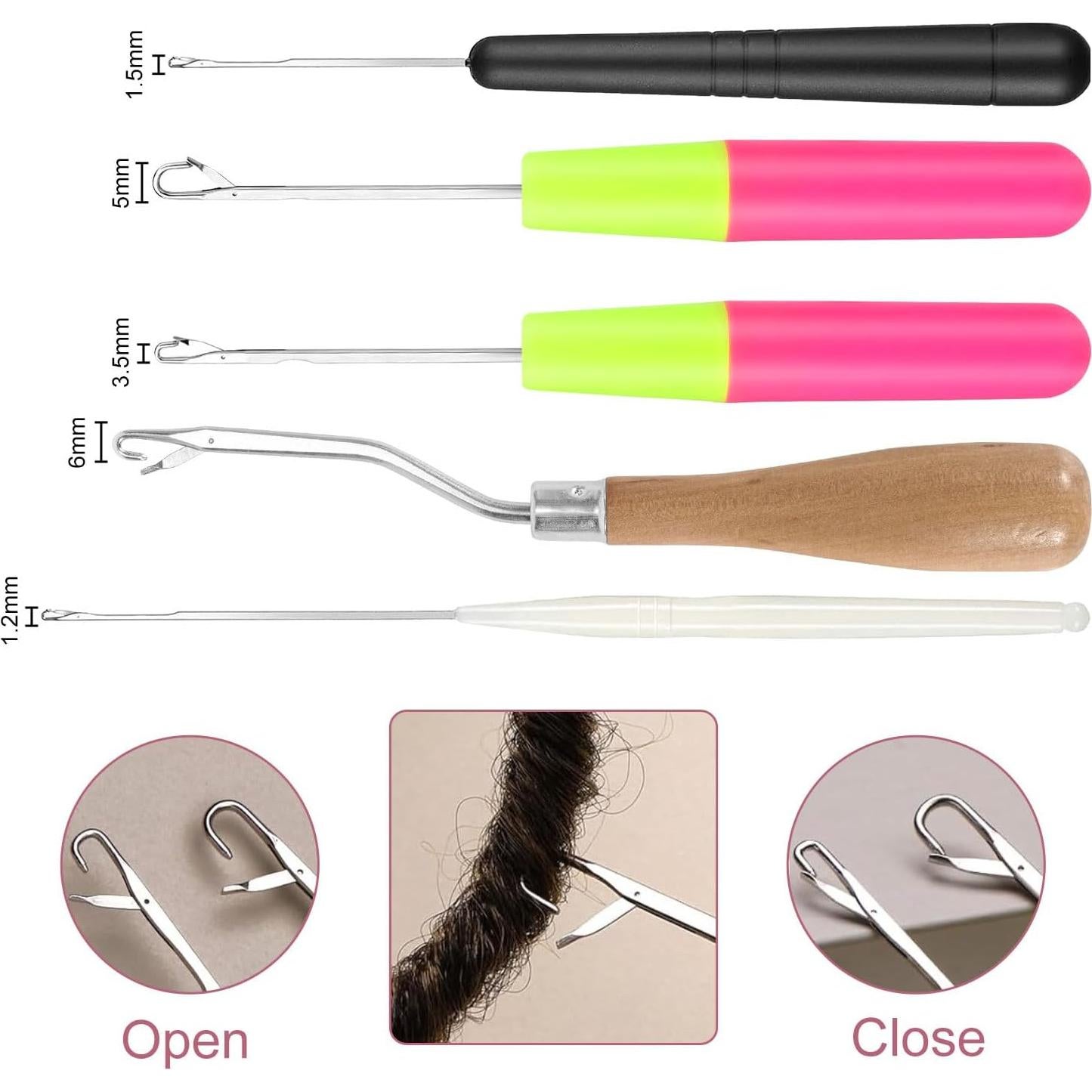 Juego de Agujas de Gancho Gnognauq 13 Piezas para Dreadlocks