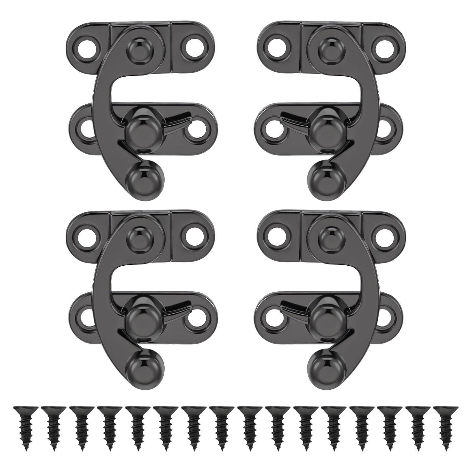 Paquete de 4 Pestillos Pequeños Negros Sorcristy con Tornillos