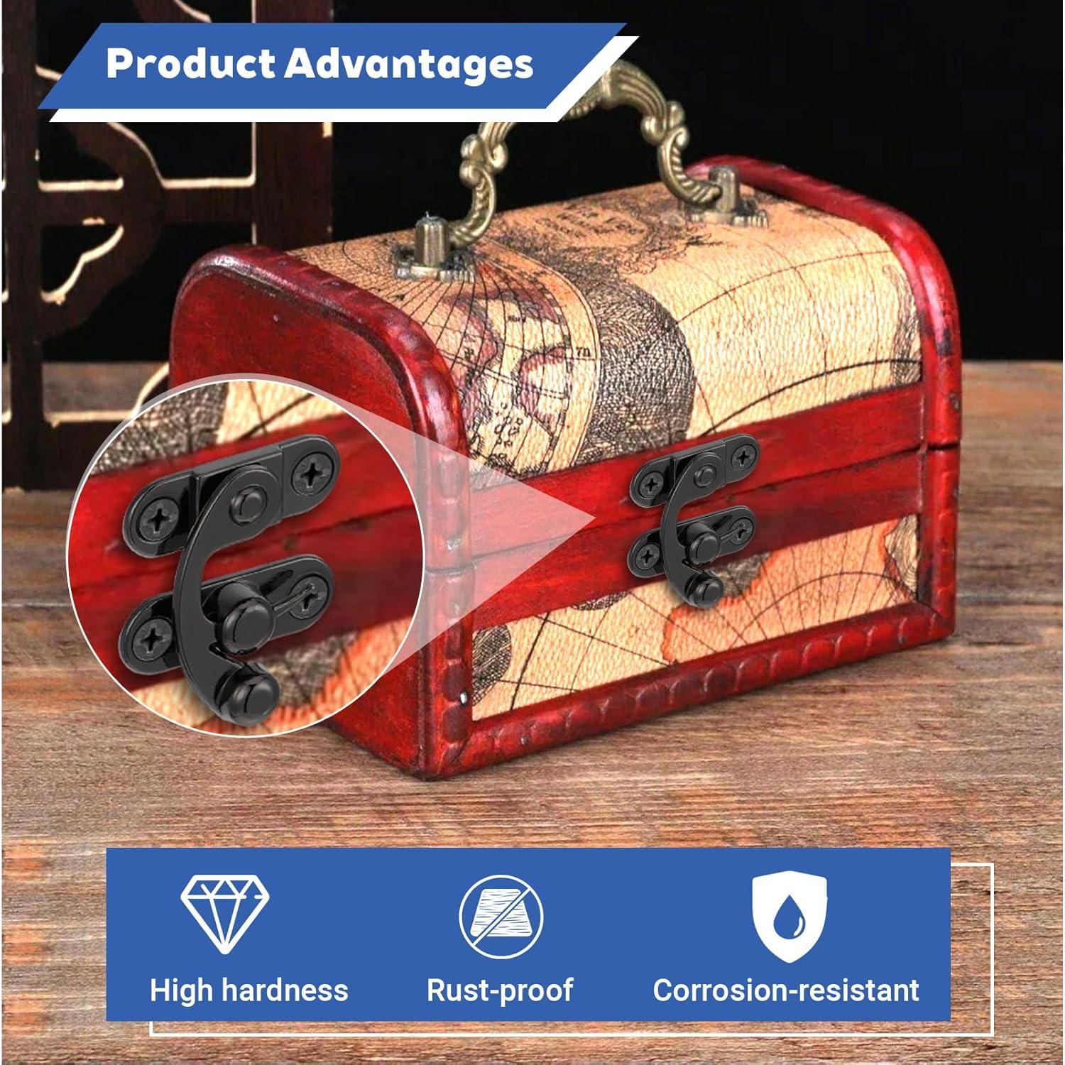 Paquete de 4 Pestillos Pequeños Negros Sorcristy con Tornillos