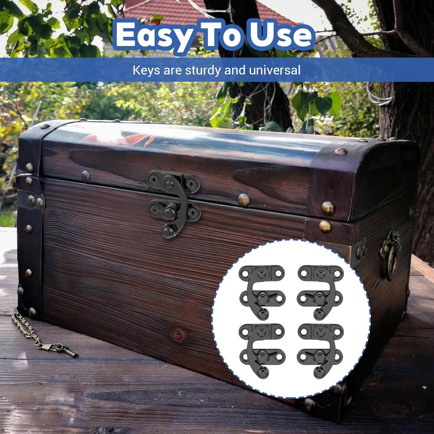 Paquete de 4 Pestillos Pequeños Negros Sorcristy con Tornillos