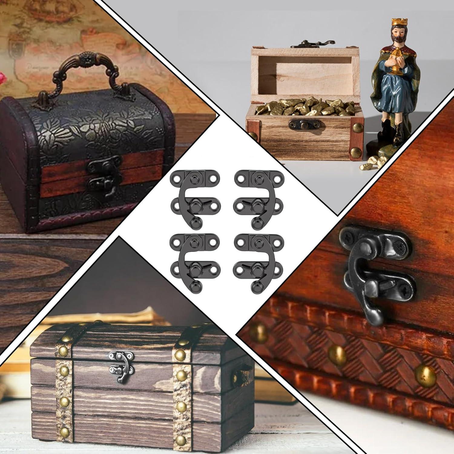 Paquete de 4 Pestillos Pequeños Negros Sorcristy con Tornillos