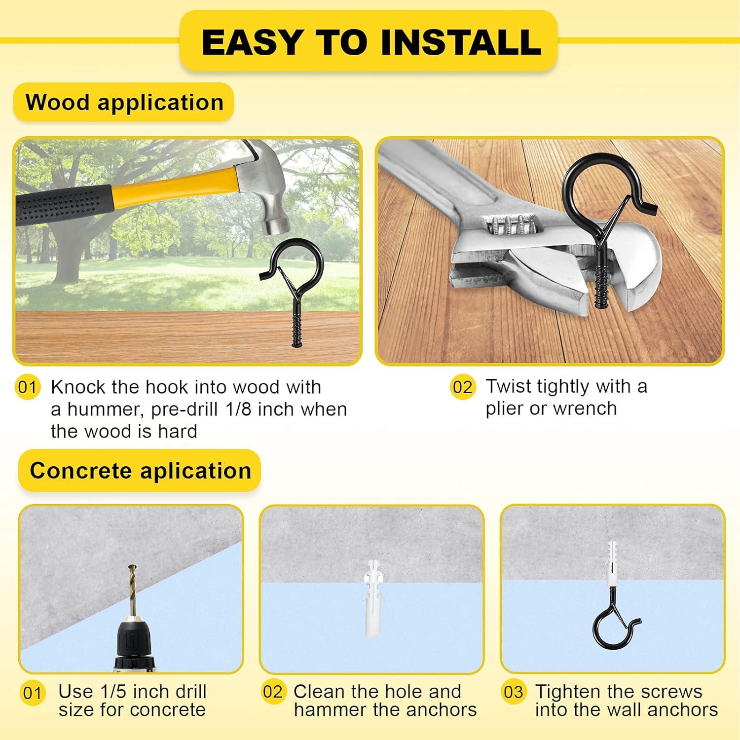 Ganchos Q para Colgar Luces Cyrico - Paquete de 20 Unidades