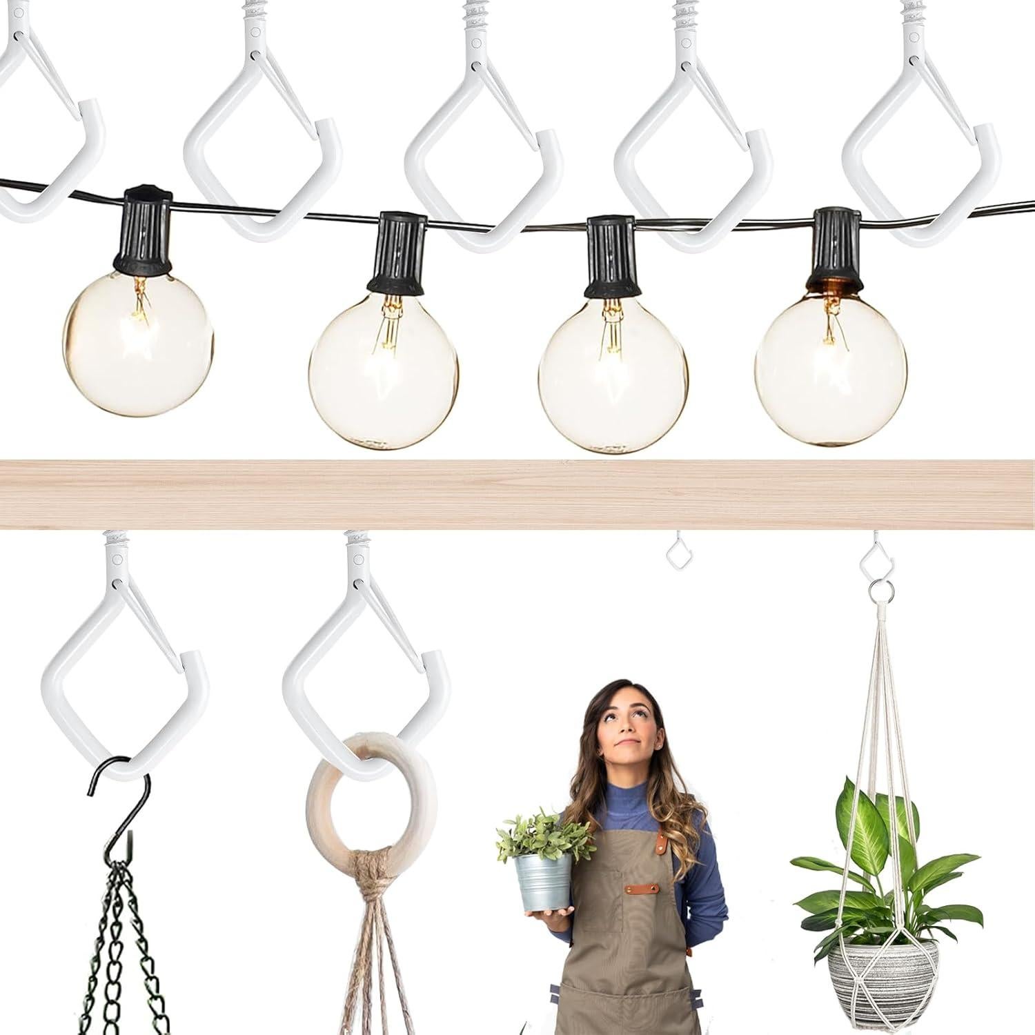 20 Ganchos de Techo Ticway para Plantas y Luces - 18.14 kg