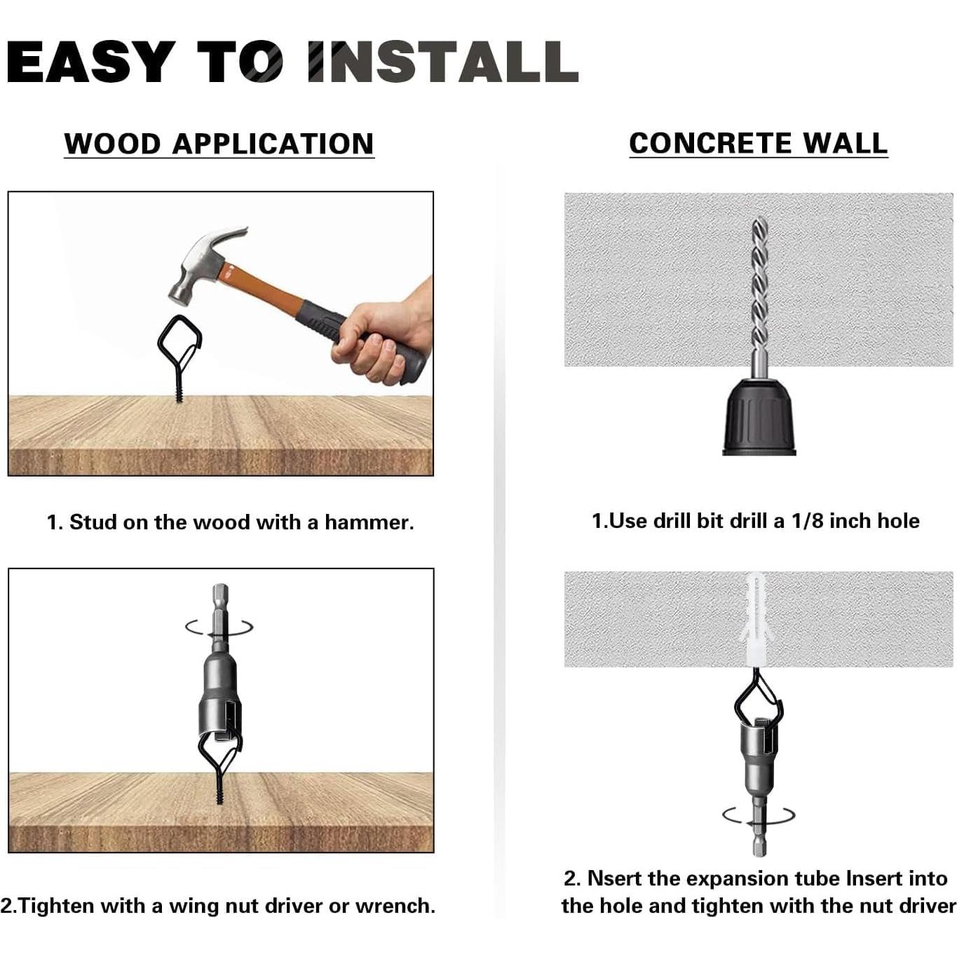20 Ganchos de Techo Ticway para Plantas y Luces - 18.14 kg
