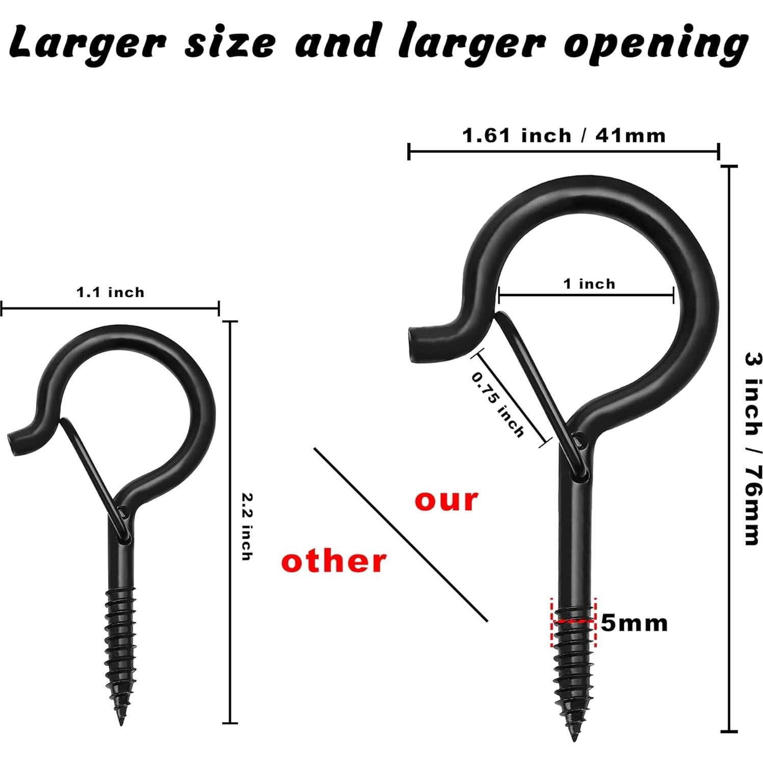 Ganchos de Tornillo Ansxiy 10 PCS 7.62 cm Negro Resistente