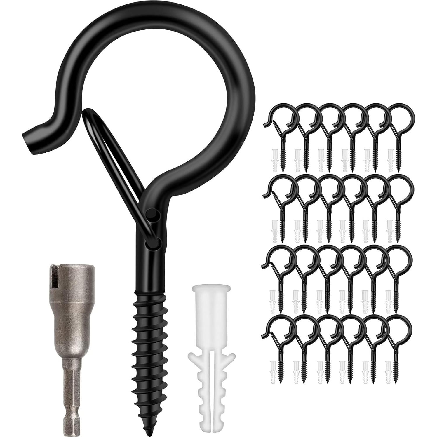 Ganchos de Tornillo FSAH 24 Pcs para Luces y Decoración